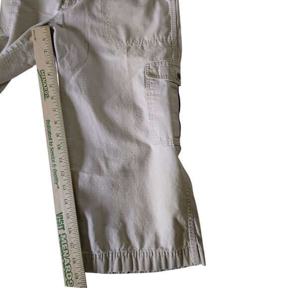 Beige Cargo Capri Pants Textured Wide Leg Mid-rise Size 10 Women's Gander Mtn. - Picture 7 of 9